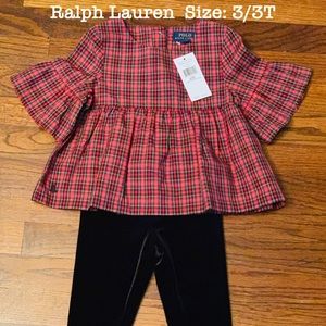 Ralph Lauren plaid two piece girls outfit